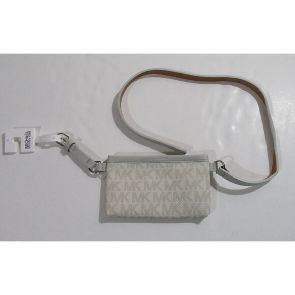 Michael Kors Signature Logo Fanny Pack Belt Bag Wallet Grey Size XL - Picture 1 of 5